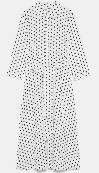 Zara polka dot linen blend dress bloggers fave - Picture 8 of 8